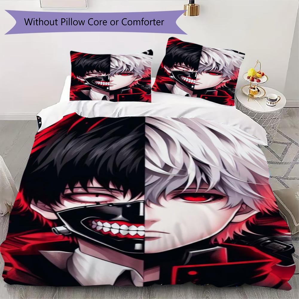 Постельное белье с рисунком Tokyo Ghoul Комплект одеяла Пододеяльник Наволочка Домашний Декор Подарок на День Рождения (1 * пододеяльник + 2 * наволочка без наполнителя)220