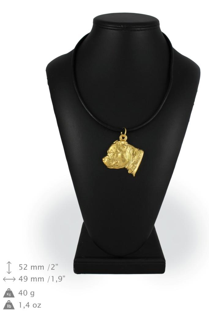 Staffordshire Bull Terrier, Staffy II - necklace with a dog in a gift box, gold-plated pendant for a dog lover, striking jewelry by Art-Dog