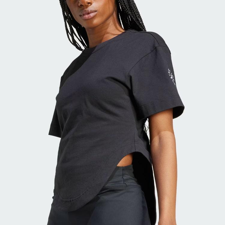 adidas Женская футболка с изогнутым подолом X Stella McCartney Sportswear, черный IN3656