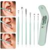 6Pcs/set Ear Wax Pickers Cleaning Stainless Steel Earpick Wax Remover Curette Ear Pick Cleaner Ear Cleaner Spoon Care Tools