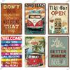 Decor Beach Vintage Plaque Metal Plate Retro Tin Signs Summer Wall Art Poster Seaside Tiki Bar House Room Iron Painting