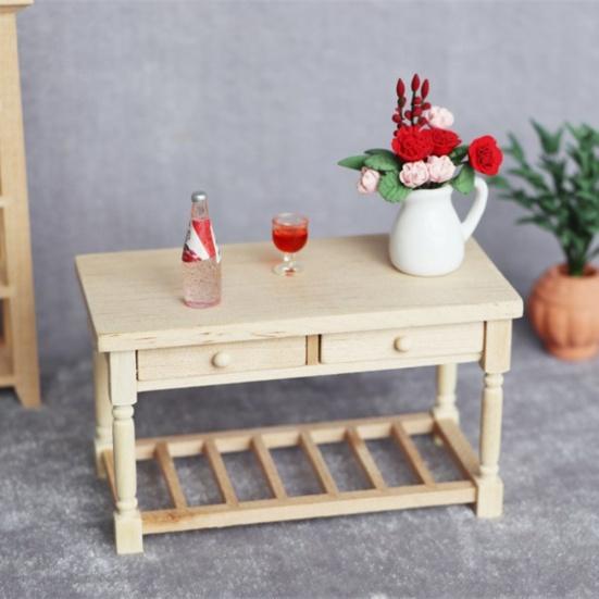 Кукольный домик 1/12, мини-обеденный стол с 2 ящиками, модель мебели, декор для кухни