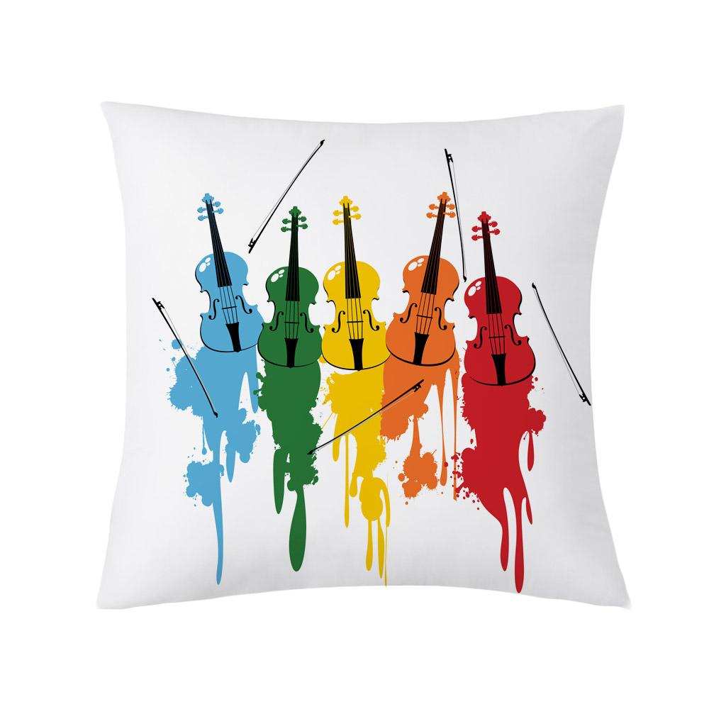 Retro Music Notes Doublesided Printed pillow cover Short plush Suitable living rooms bedrooms sofas throw cushion cover