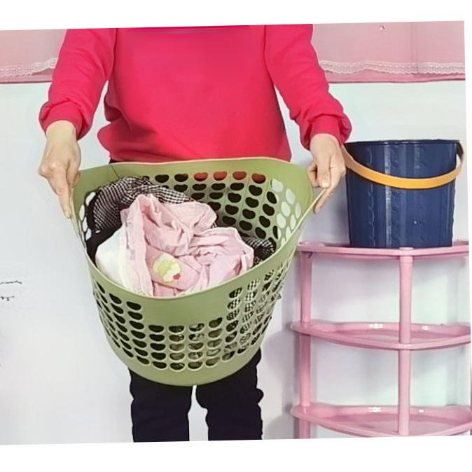 Домашняя большая пластиковая корзина для хранения игрушек, одежды для стирки, прочный контейнер для мелочей