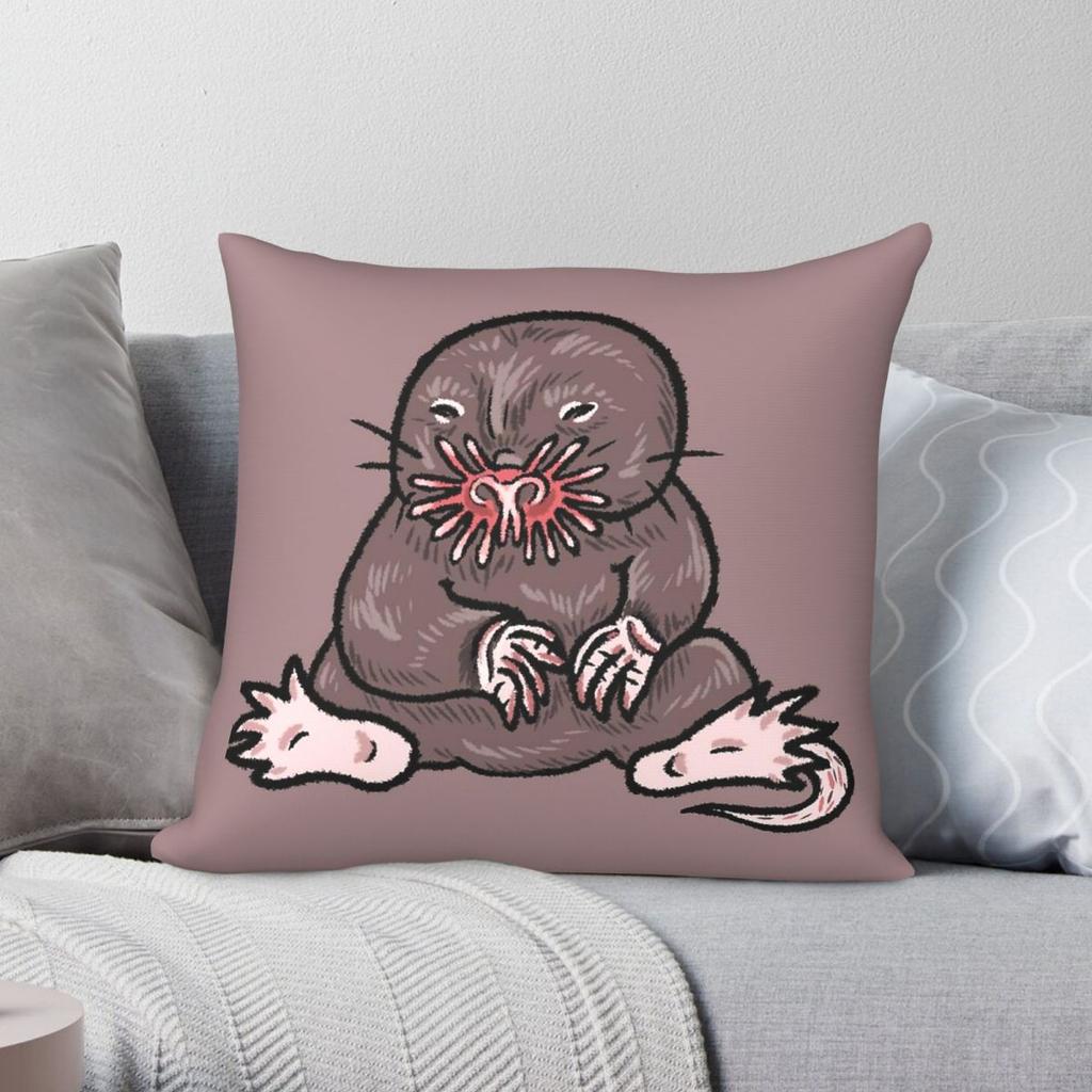 Star Nosed Mole Pillowcase Polyester Linen Velvet Printed Zip Decorative Sofa Seater Cushion Cover
