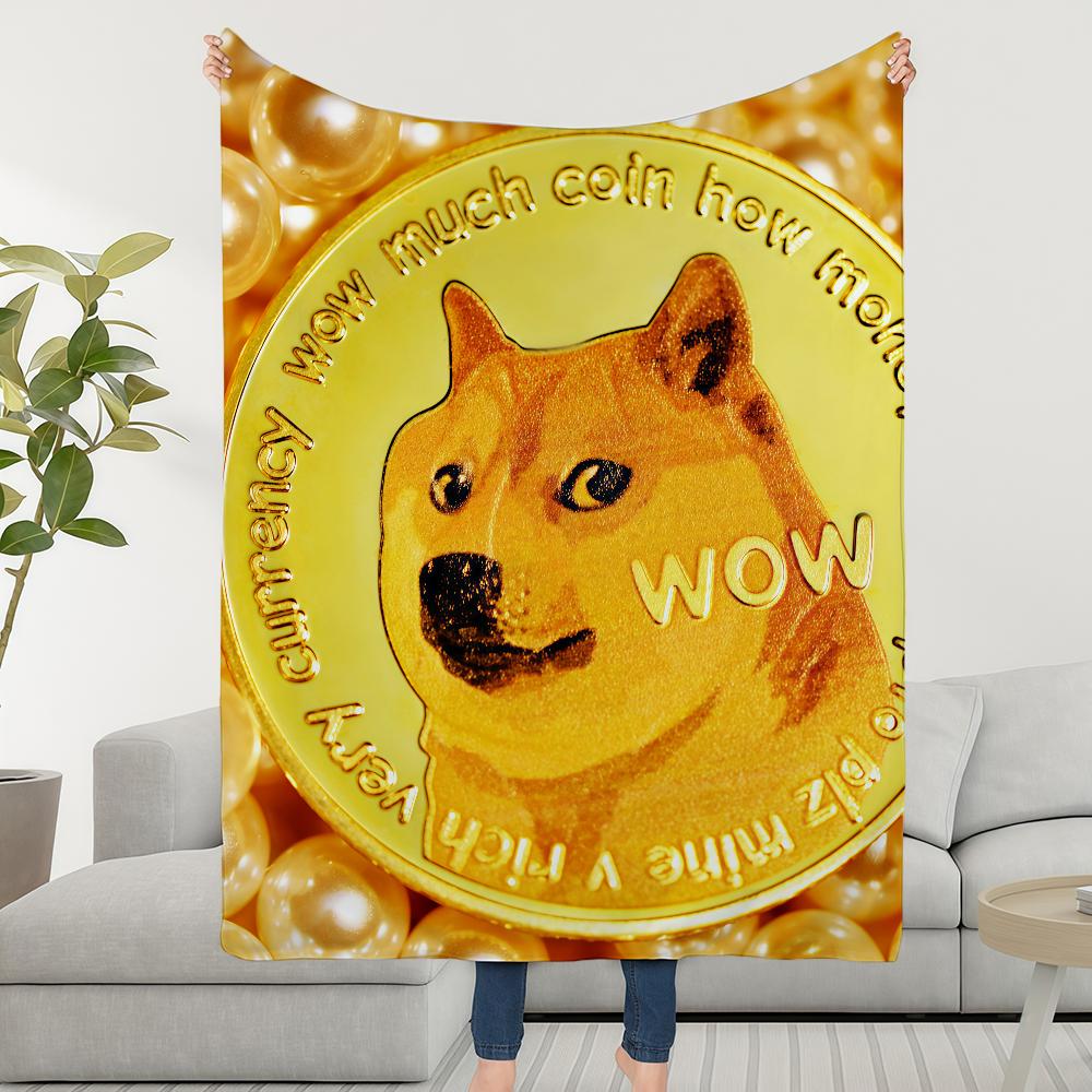 Плед Doge Coin Мягкий Теплый Пушистый Плед Супер Детские Игрушки Кровать Диван Автомобиль Колыбель