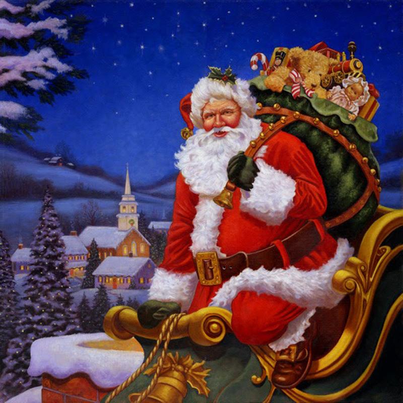 Санта-Клаус DIY 5D алмазная живопись полная круглая дрель стразы мозаика Рождественская Алмазная вышивка наборы крестиков настенное искусство