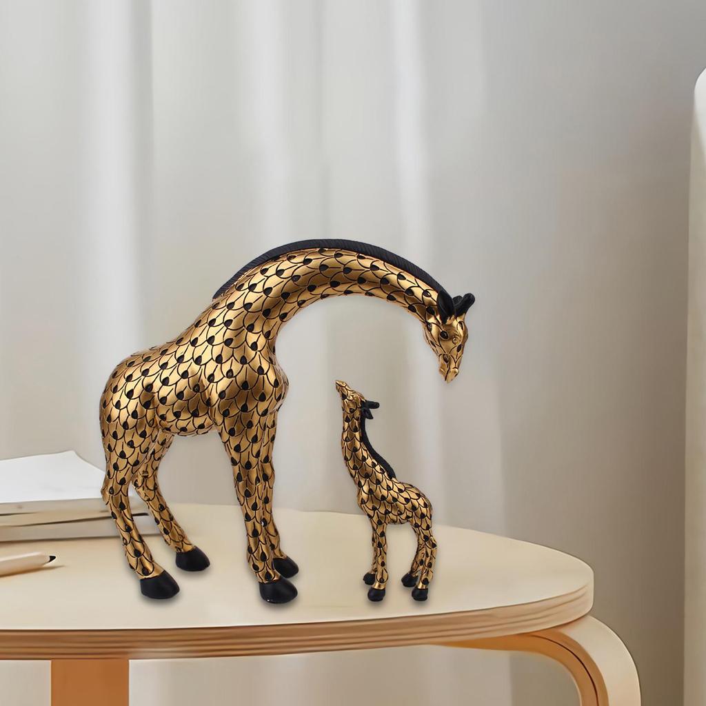 Статуэтки семьи жирафов, стоящие фигурки, украшение стола, универсальная ручная работа из смолы для домашнего хозяйства, кухни, столовой, изящная