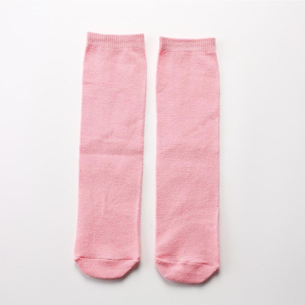 New Kids Cotton Breathable Stockings Candy Color Children Middle Tube Knee High Socks Girls Students Socks Free Size 30cm