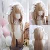 WTB Synthetic Lolita Wig Female Layered Milk Tea Blonde Long Straight Hair With Bangs Christmas Cosplay Party Wig