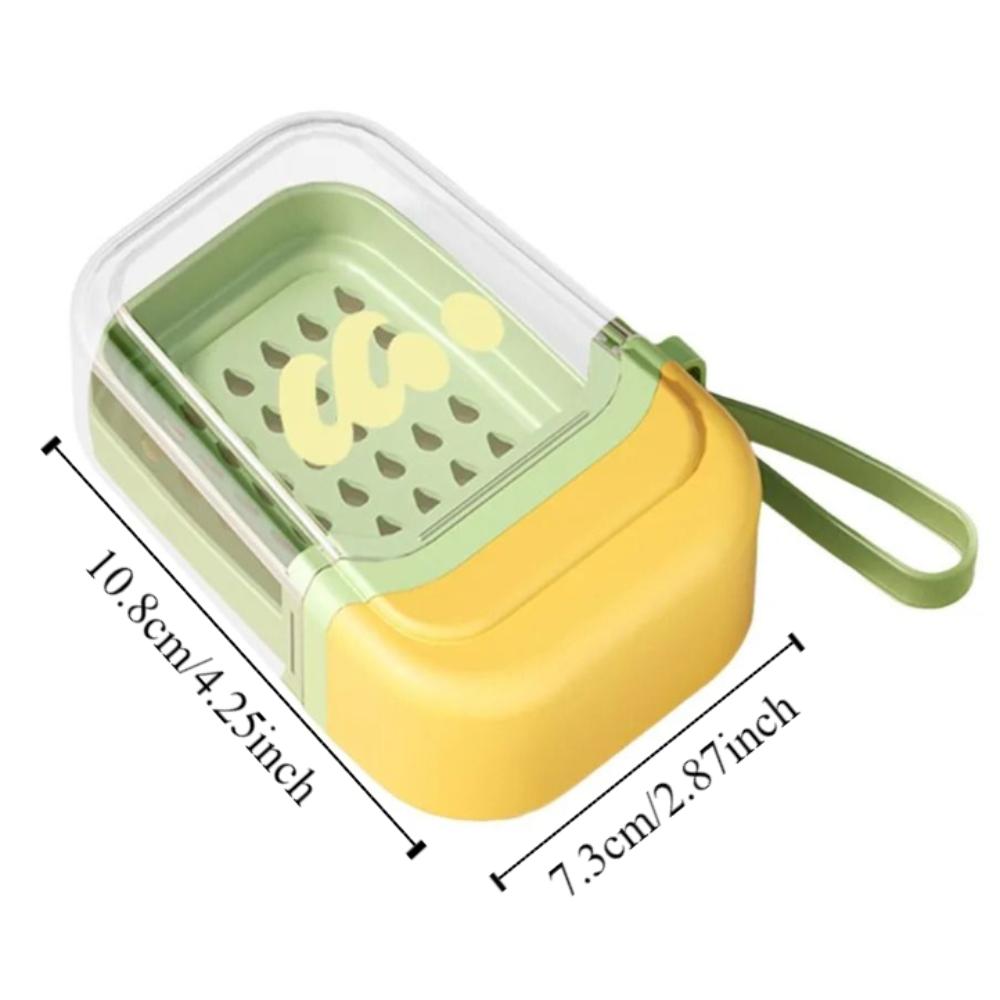 Мультяшная мыльница Dopamine, герметичная прозрачная пластиковая мыльница с поддоном для слива, переносная дорожная мыльница