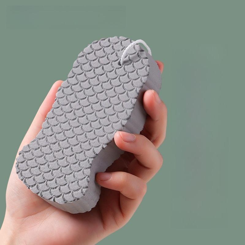1PC Fish Scale Bath Scrubbing Sponge with Mud Scrub Towel Miracle Baby & Children's Bath Towel Gentle on Skin, Painless Baby Scrub