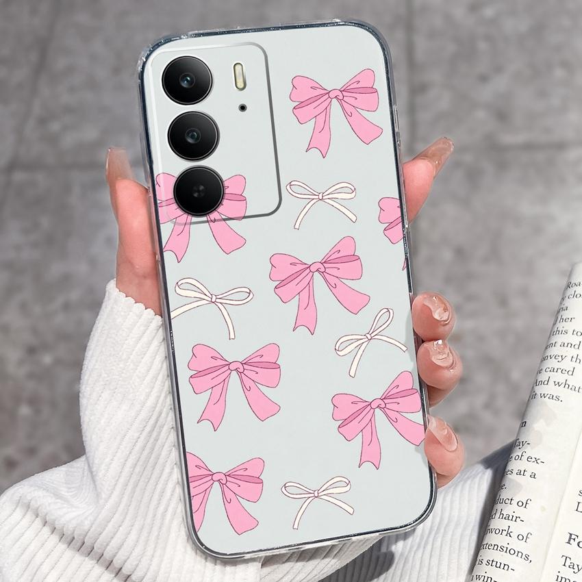 Для Oppo Realme C75 C75x C71 C67 C63 C55 C35 C33 C21Y C20 C15 Прозрачные чехлы для телефона Очаровательные кошачьи узоры Защитная пленка Пылезащитный чехол Для корпуса Oppo