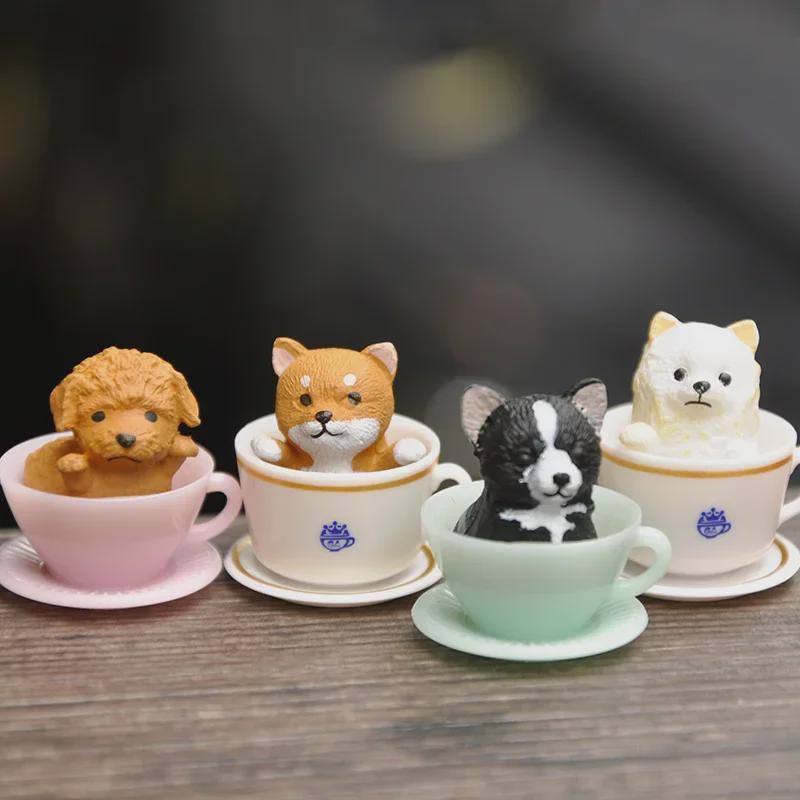 Украшение в виде собаки и тигра в форме чашки сиба-ину - кукла в виде щенка в форме кофейной чашки для украшения рабочего стола