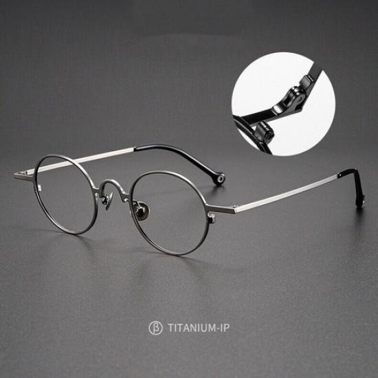 Pure titanium Vintage Round 41mm Eyeglass Frames Japanese Spectacle Glasses
