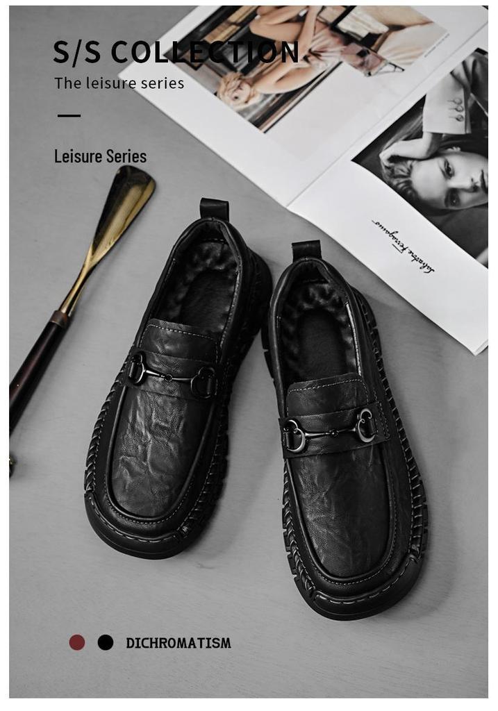 Мужские кожаные мокасины широкой посадки, Business Casual, мягкая подошва, большие размеры 45-46