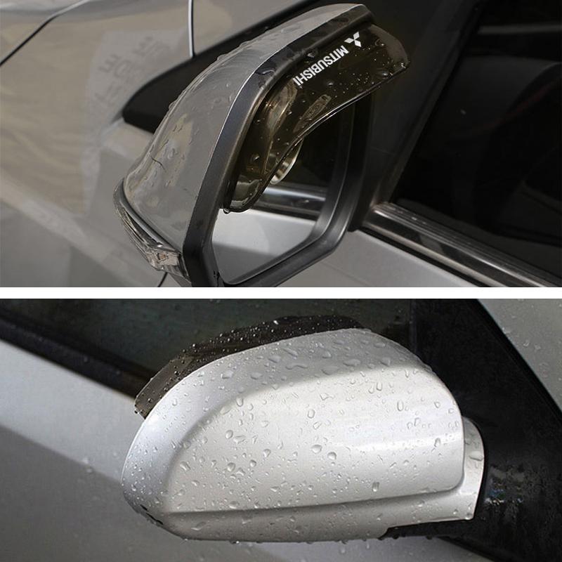 djsc4 Car Side Rear View Mirror Rain Eyebrow Visor Rain Shield Shade Cover for Mitsubishi Asx Lancer Outlander Pajero Ralliart