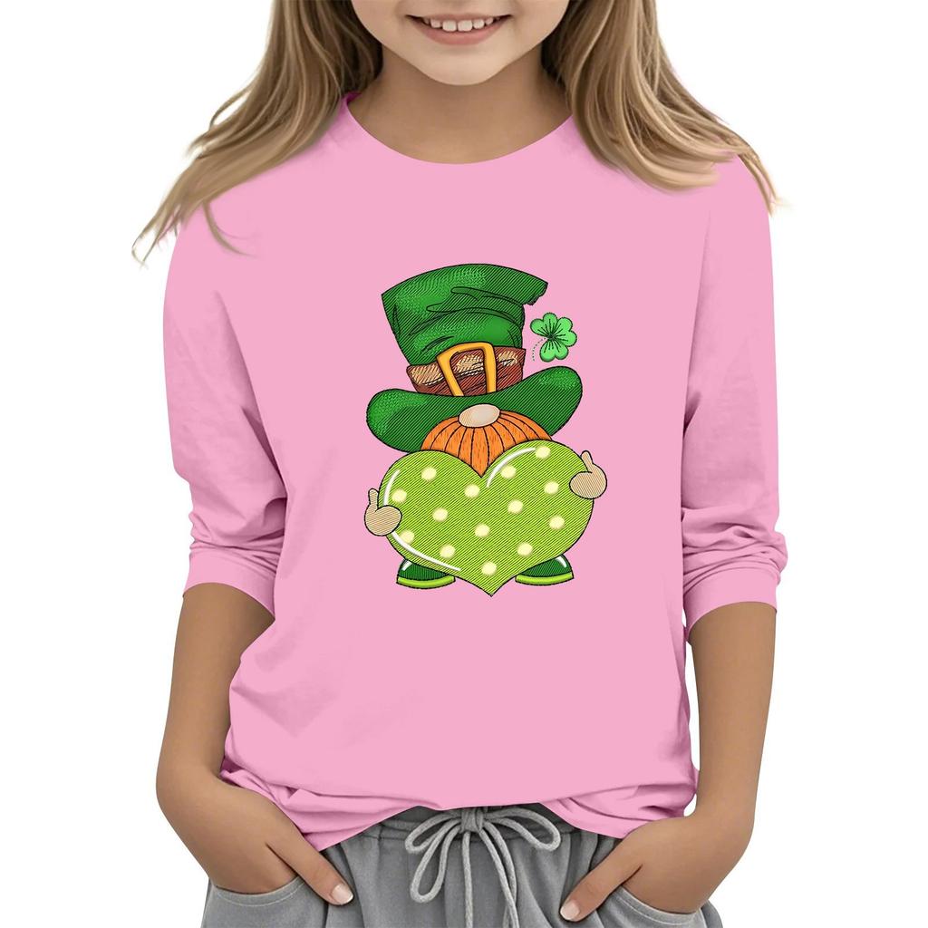 Детская повседневная футболка с принтом в виде воротника с надписью «Св. Патрик» и рукавами длиной 7 минут