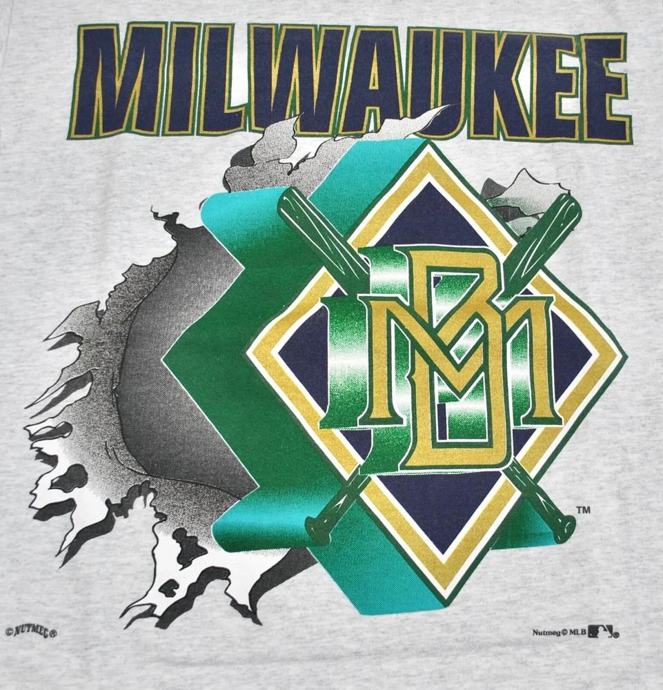Винтажная хлопковая унисекс футболка Milwaukee Brewers Размеры S-4XL VN2280 Унисекс футболка