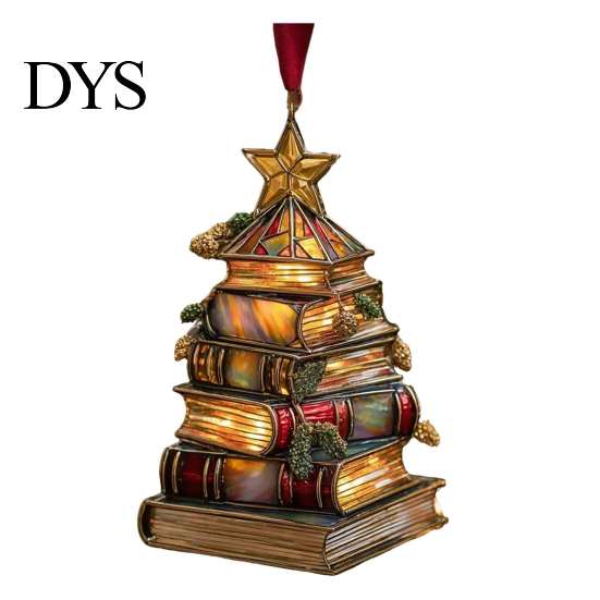 Декоративные Рождественские Украшения для Камина, Елки, Книги, Акриловые Фигурные Подвесные Украшения, Настенные Украшения со Звездой-Верхушкой,