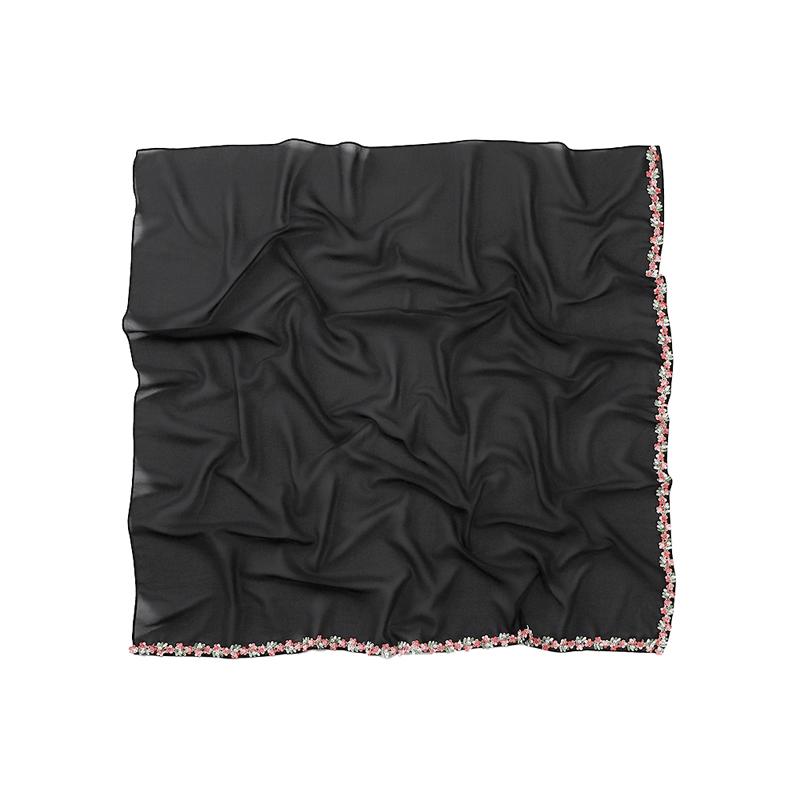 1 шт. головной убор, цветочная шаль, кружево, бисер, модный искусственный жемчуг, женский головной убор, мусульманский хиджаб, квадратный шарф, шифоновый тюрбан