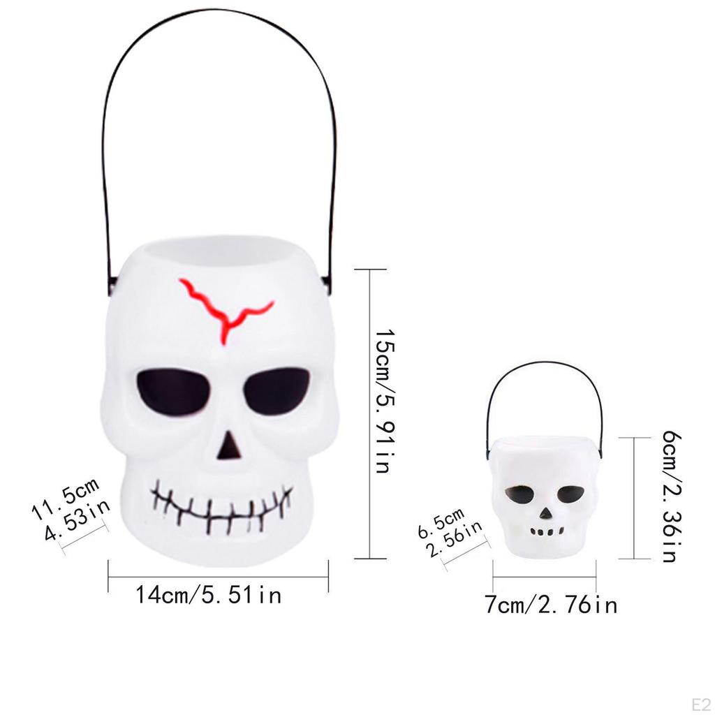 Хэллоуинские ведерки с ручкой Декоративные миски для конфет в виде скелетов для мальчиков и девочек для вечеринки