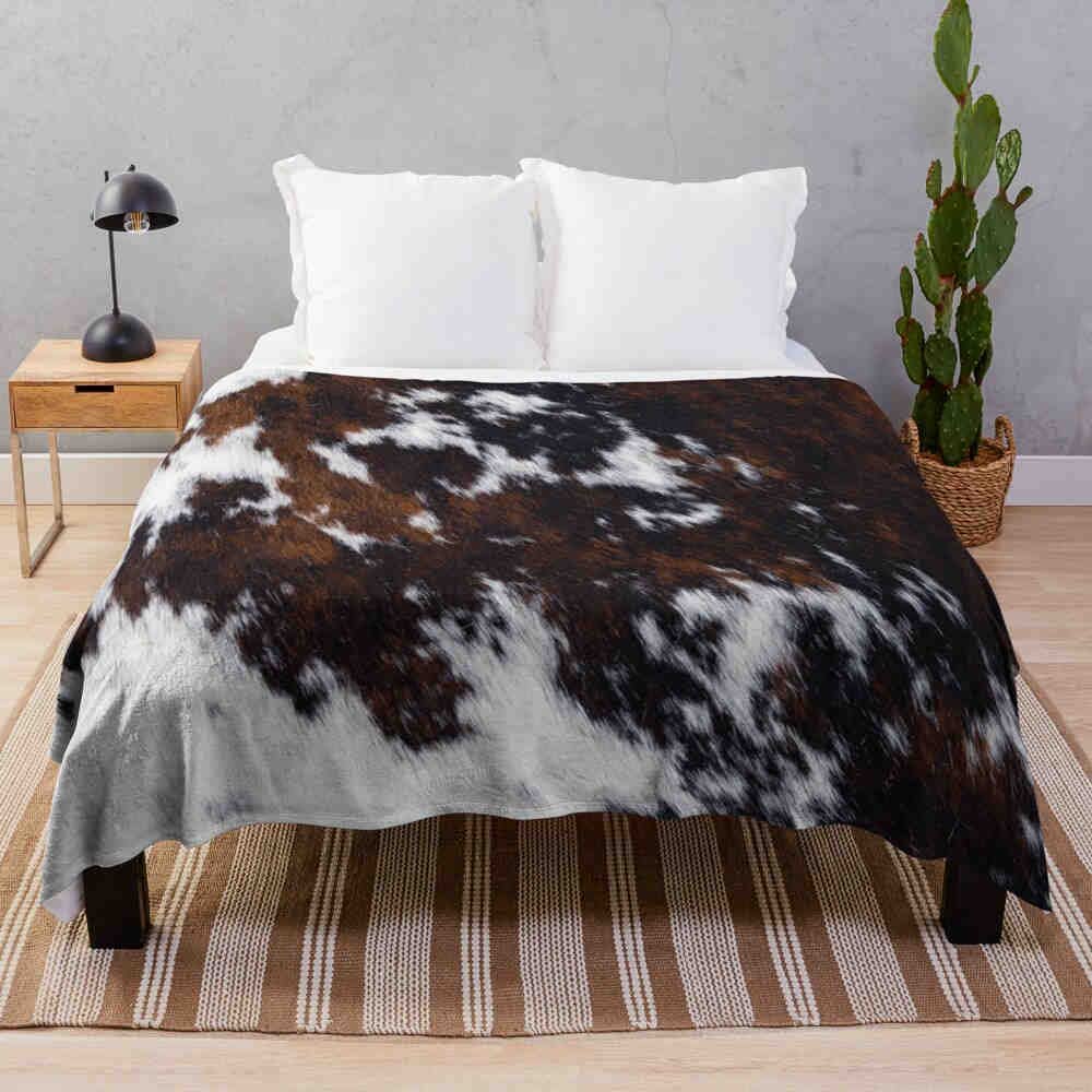 Фланелевое одеяло с принтом коровьей шкуры, Фланелевый плед с принтом коровьего меха, Подарок для детей и взрослых, Мягкое флисовое одеяло для дивана, софы, кровати