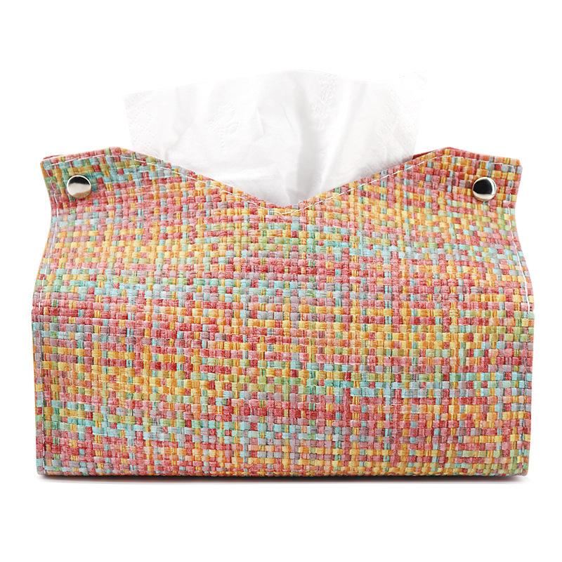 Творческий плетеный кожаный небольшой ароматный стиль коробка для салфеток для дома гостиная спальня автомобиль бумажная коробка подарок украшение дома