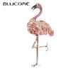 Delicate Pink Bird Brooch Enamel Pins for Women Men Suit Coat Hijiab Pins