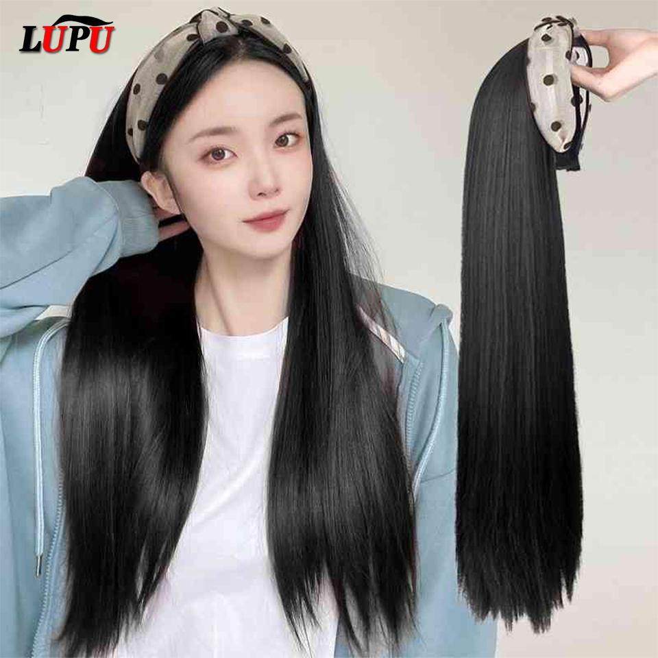 LUPU Headband Synthetic Headband Wigs Lolita Wig Clip In Hair Extensions for Women
