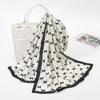 Fresh Black and White Bow Print Scarf Spring and Summer Thin Silk Scarf Air-conditioning Room Outside the Big Shawl Scarf