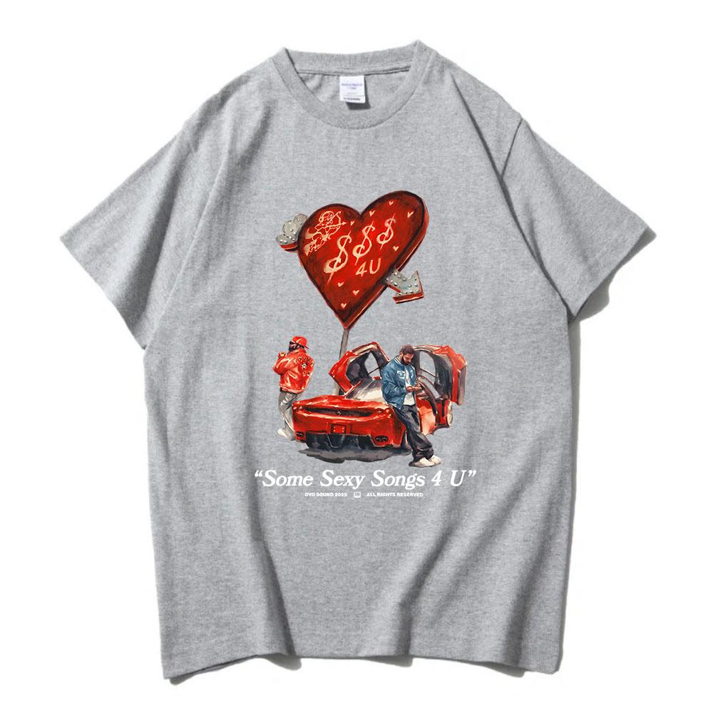 PARTYNEXTDOOR & Drake $ome $exy $ongs 4 U Tshirts Short Sleeve Cotton Soft Tee-shirt Unisex Streetwear Male T-shirt Hip Hop Tees