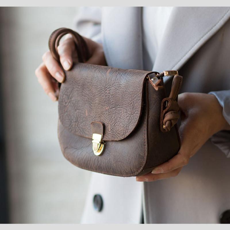 Johnature Женская маленькая сумка из натуральной кожи Crazy Horse ручной работы в стиле ретро, простые сумки через плечо из натуральной мягкой воловьей кожи