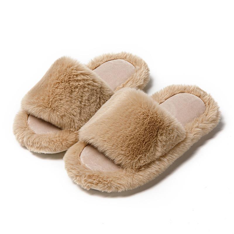 Элегантные мохнатые тапочки, осенние и зимние хлопковые тапочки, женские домашние плюшевые тапочки, однотонные меховые тапочки, женская домашняя обувь, тапочки розового цвета