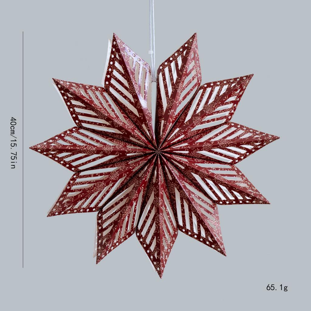 Durable Paper 3D Snowflake Ornament Waterproof Wrinkles Resistant for Christmas Tree Ceiling Window Decoration