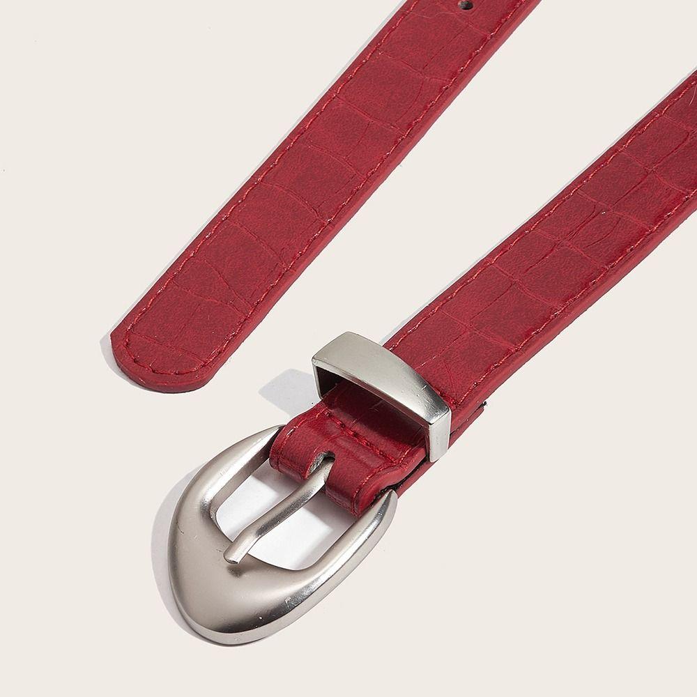 PU Leather Women's Belt Y2k Dress Jeans Belt Fashionable Thin Waist Belt For Girls