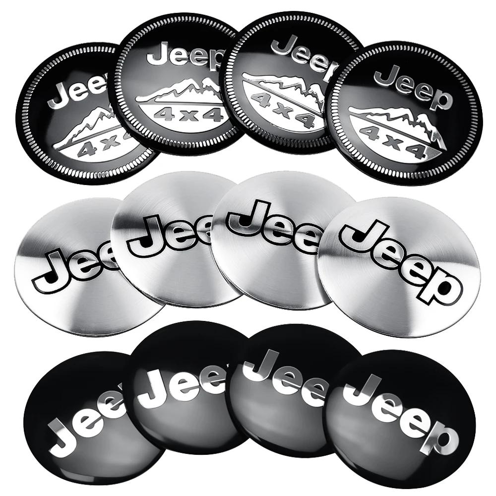 4pcs 56mm Car Styling Wheel Center Hub Caps Cover Rim Sticker Badge For Jeep jk Compass Grand Patriot Liberty Renegade Wrangler PSLVW1
