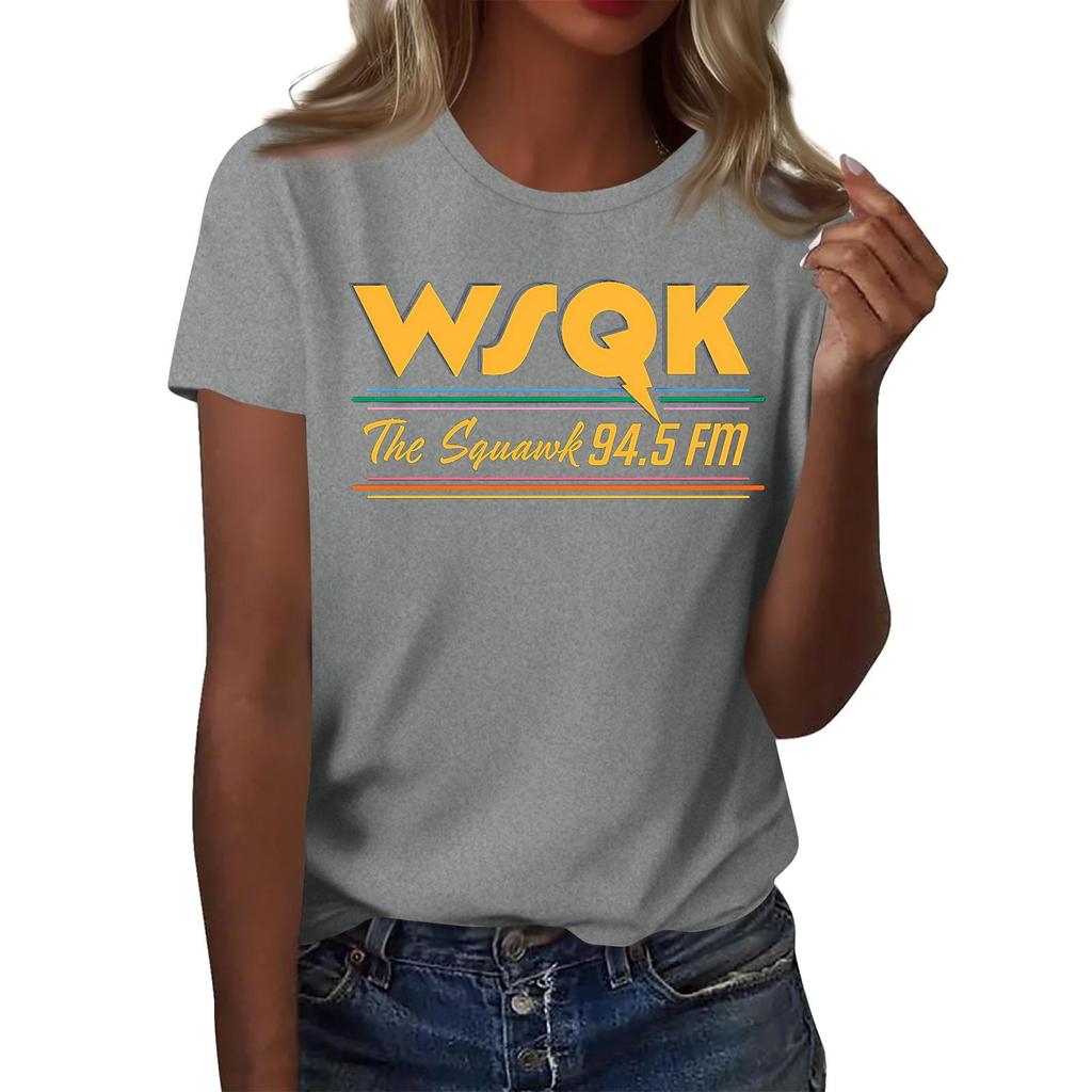 Женская модная и повседневная футболка с длинным рукавом и принтом, с коротким рукавом