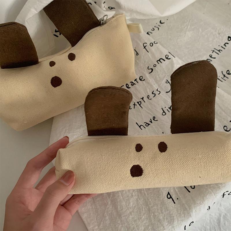 Милая собачка сумка для карандашей на молнии креативный большой вместительный канцелярский чехол многофункциональная холщовая сумка для хранения школьная сумка для канцелярских принадлежностей