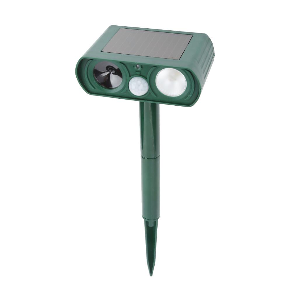 Protecteur de jardin, répulsif ultrasonique pour animaux avec détection de mouvement, lampes LED clignotantes à énergie solaire, construction