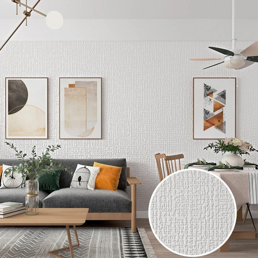 Самоклеящиеся обои под имитацию льна, влагостойкие, устойчивые к плесени, для гостиной, спальни, ремонта, декора фона стены