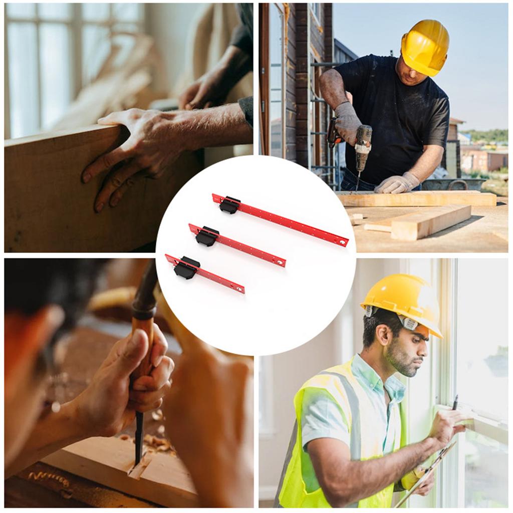 Линейка с Т-образной дорожкой Линейка для деревообработки Точная карманная линейка Металлическая логарифмическая линейка Дюймовая и метрическая Разметочная линейка Т-образного типа Квадратная линейка