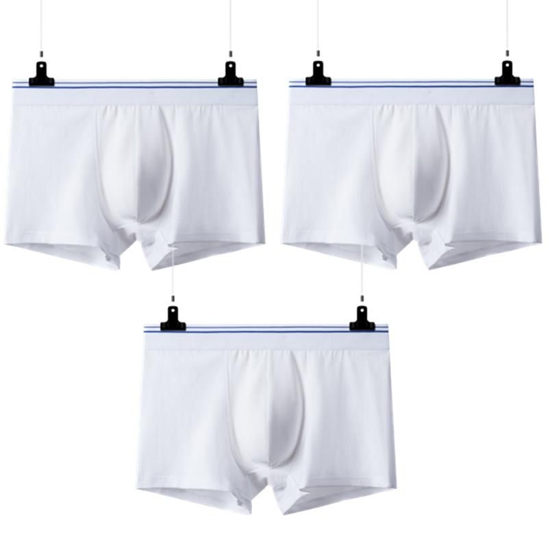 3 шт., белые хлопковые мужские боксеры, шорты, нижнее белье, трусики для мальчиков, мужские трусы, нижнее белье, большие размеры