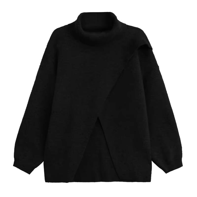 Xitao Повседневный однотонный свободный свитер с длинными рукавами GMM1048