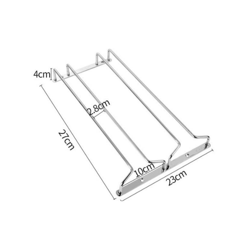 Серебряная полка для вина из нержавеющей стали, стеклянный держатель, подвесной бар, вешалка для бокалов, полка