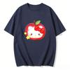Летняя футболка с принтом Hello Kitty, короткий рукав, 100% хлопок, женская, для семейного образа, классическая модная футболка
