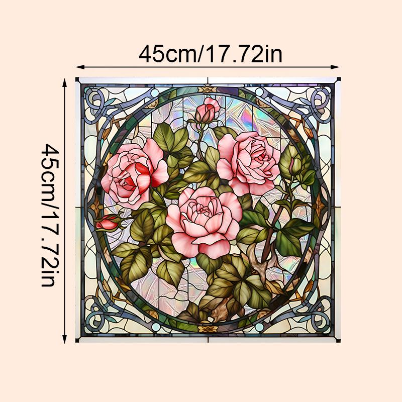 45x45 см красочная солнечная роза кирпичная паста статическая витрина клей ПВХ