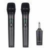 Kithouse K380A Wireless Microphone, Bluetooth Karaoke Microphone, Set of 2, LED Display, Battery-Powered, UHF 10-Channel Dynamic Microphone, 6.35mm Re