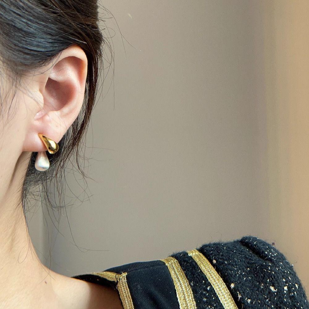 Гипоаллергенные серьги-гвоздики в форме капель воды, нежные металлические серьги-капли для женщин