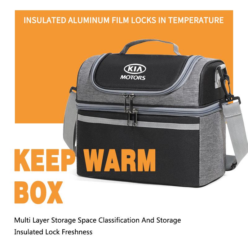 AAOD1 1pcs Reusable Insulated Thermal Bag Women Men Multifunctional Cooler and Warm Keeping Lunch Box For KIA Sportage Ceed Sorento K5